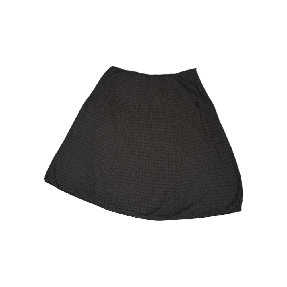 Eileen Fisher Aline Skirt Size M Minimalist Lined Black Textured Checkered sZip